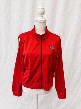 Dickies Red Zip-Front Bomber Jacket